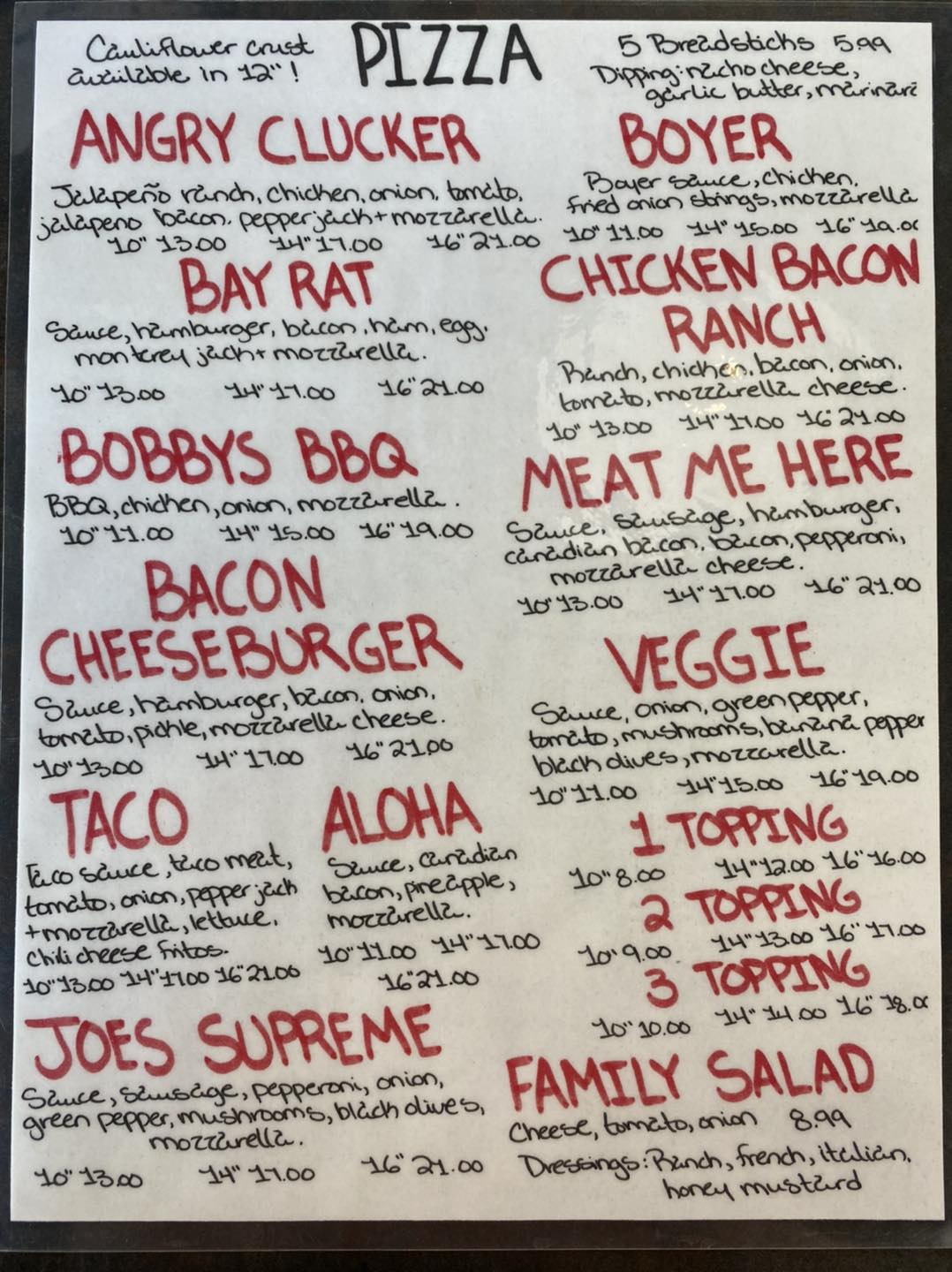 Broke Girls Pizzas & Cream